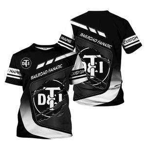 Railspirit Personalized Detroit Toledo And Ironton Railroad T-Shirt Ripped Texture Style Train Shirt For Railroad Fanatic
