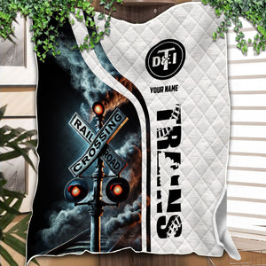 Railspirit Personalized Detroit Toledo And Ironton Railroad Premium Quilts Railroad Crossing Sign Quilts All Over Print