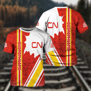 Railspirit Personalized Canadian National Railroad T-Shirt All Over Printed Unisex Shirt