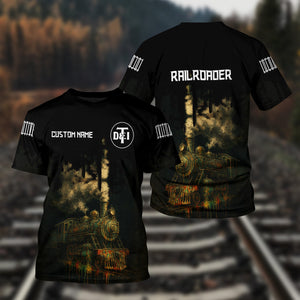 Railspirit Personalized Detroit Toledo And Ironton Railroad T-Shirt Vintage Train Art Style Shirt For Locomotive Fans