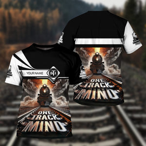 Railspirit Personalized Detroit Toledo And Ironton Railroad T Shirt One Track Mind Train Printed Shirt