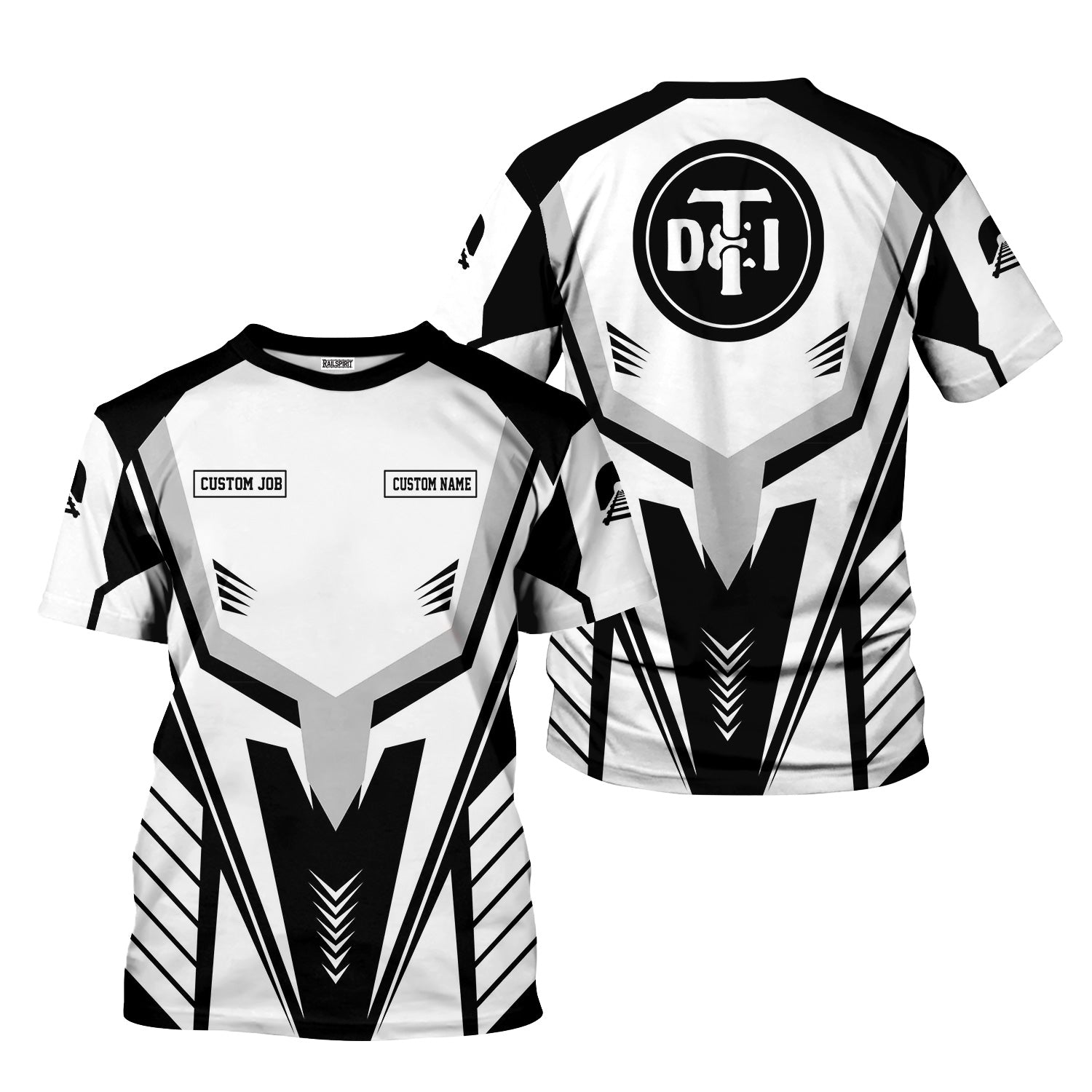 Railspirit Personalized Detroit Toledo And Ironton Railroad T-Shirt Workwear-Inspired with Custom Position Train Shirt