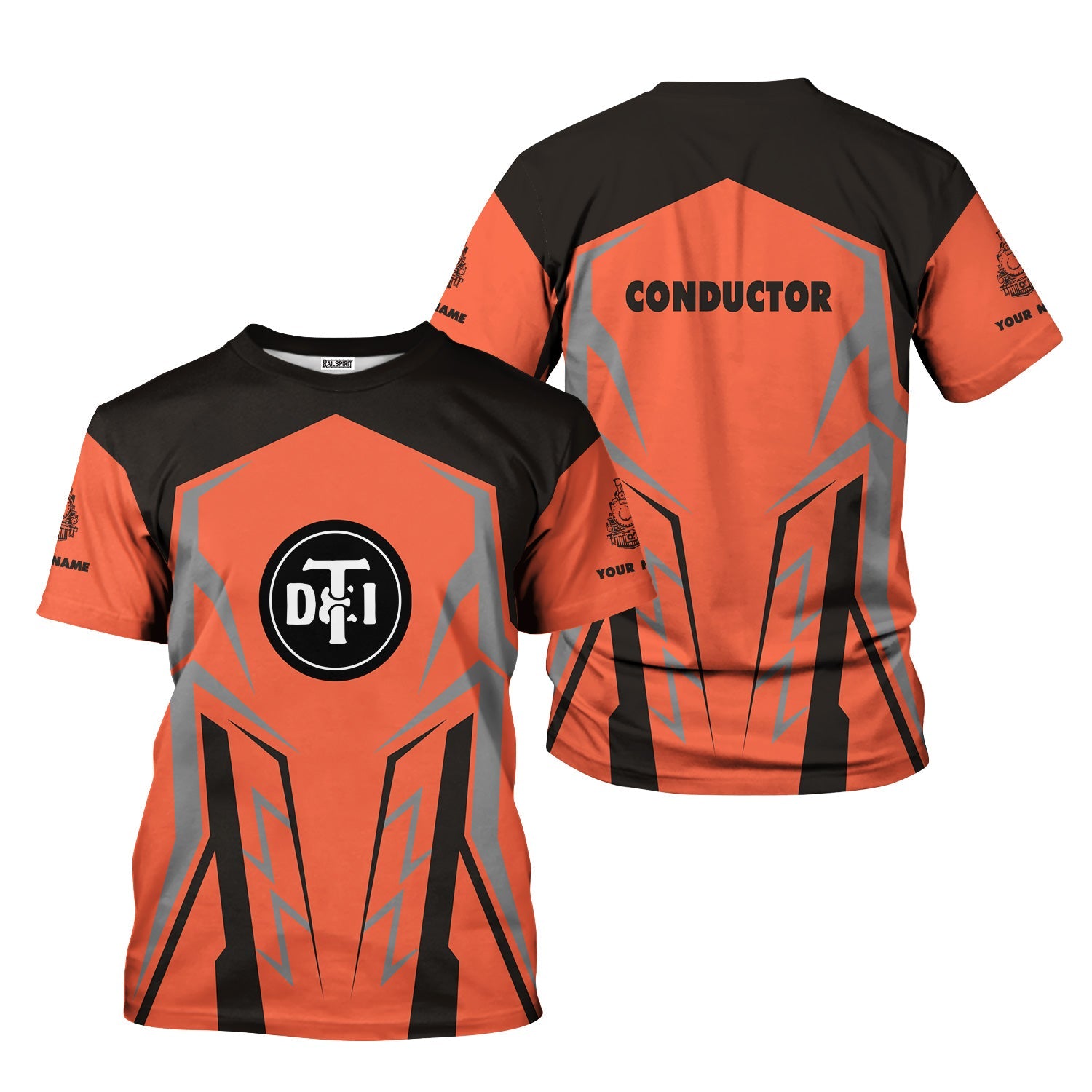 Railspirit Personalized Detroit Toledo And Ironton Railroad T-Shirt Futuristic Design with Custom Job Train Shirt