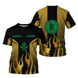 Railspirit Custom Name and Job Title Pittsburgh And Lake Erie Railroad T-Shirt Flame Graphic Train Shirt