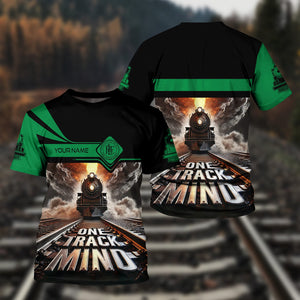 Railspirit Personalized Pittsburgh And Lake Erie Railroad T Shirt One Track Mind Train Printed Shirt