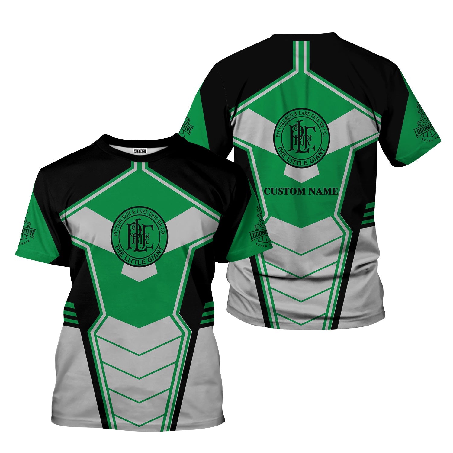 Railspirit Personalized Pittsburgh And Lake Erie Railroad T-Shirt Engine-Inspired Style Train Shirt for Railroad Fanatic