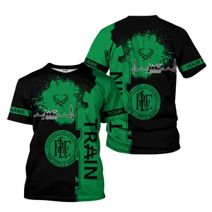 Railspirit Personalized Pittsburgh And Lake Erie Railroad T-Shirt Engine Heartbeat and Track Love Style Shirt Gift Idea For Train Lovers