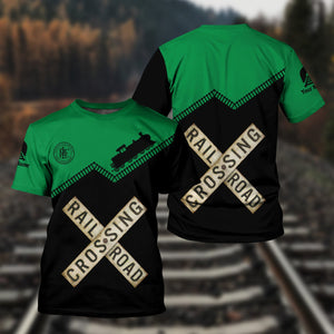 Railspirit Personalized Pittsburgh And Lake Erie Railroad T Shirt Railroad Crossing Printed Train Track Shirt