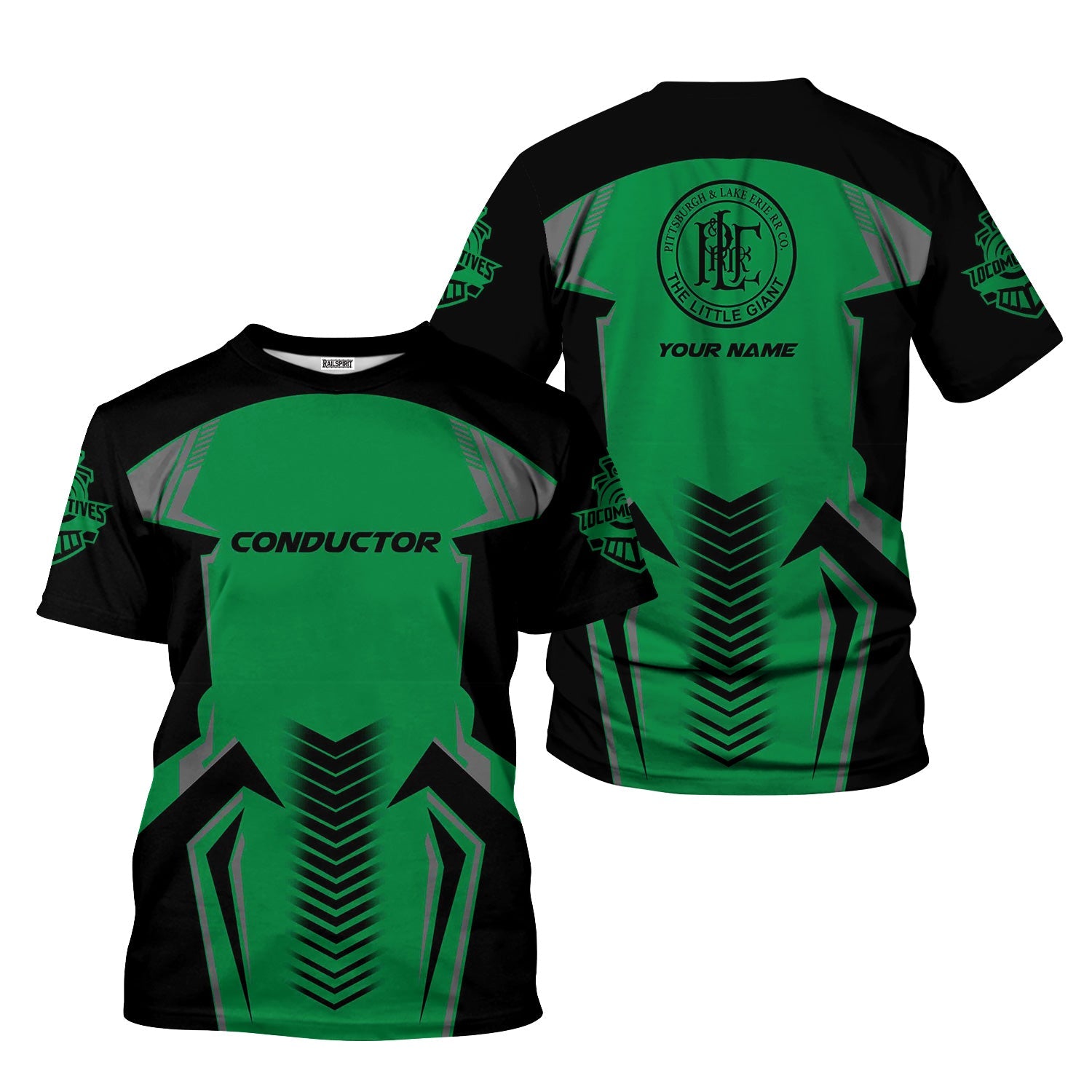 Railspirit Personalized Pittsburgh And Lake Erie Railroad T-Shirt Standout Style with Custom Position Train Shirt