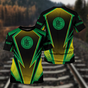 Railspirit Personalized Pittsburgh And Lake Erie Railroad T-Shirt Lightning Graphic Style Shirt Gift Idea For Train Lover