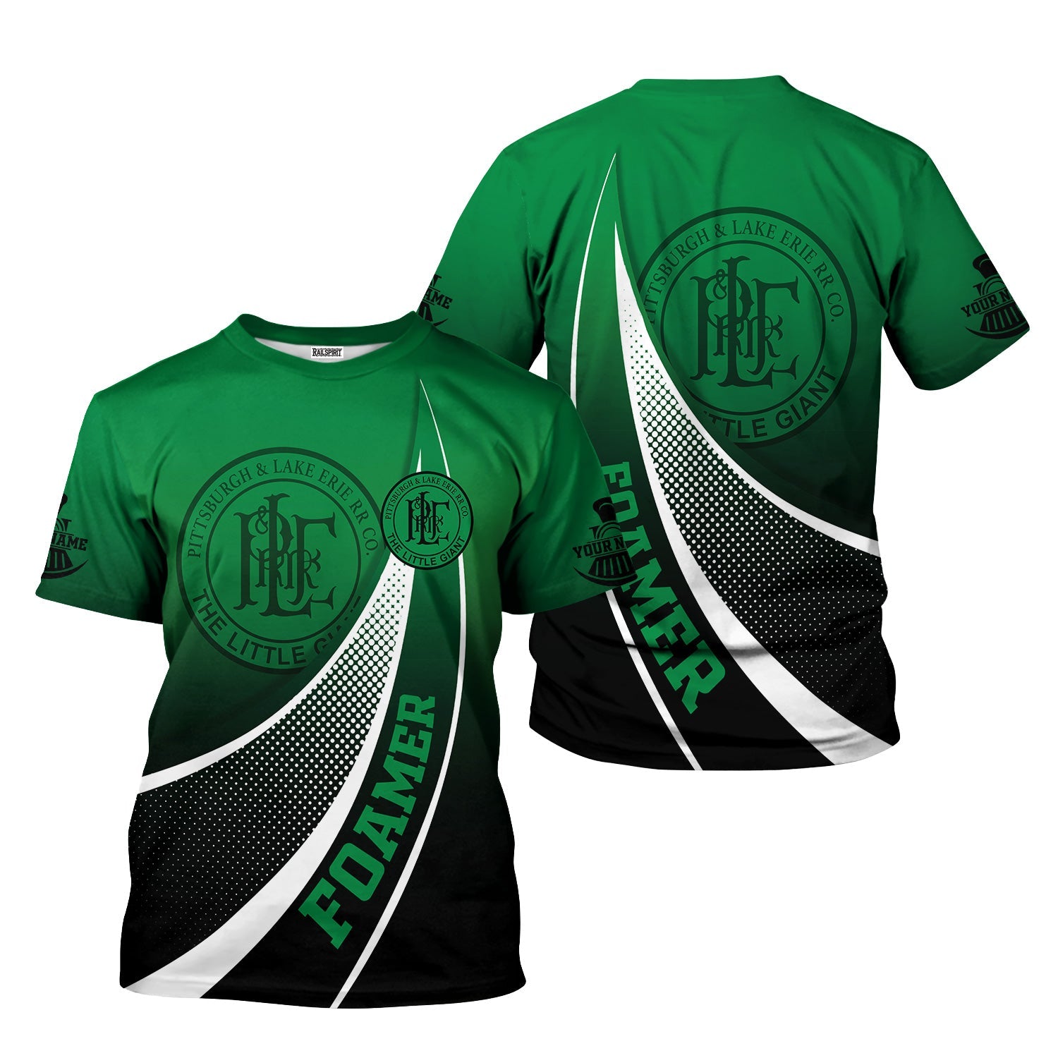 Railspirit Personalized Pittsburgh And Lake Erie Railroad T-Shirt Railway-Themed Style Shirt Gift Idea For Trainspotter