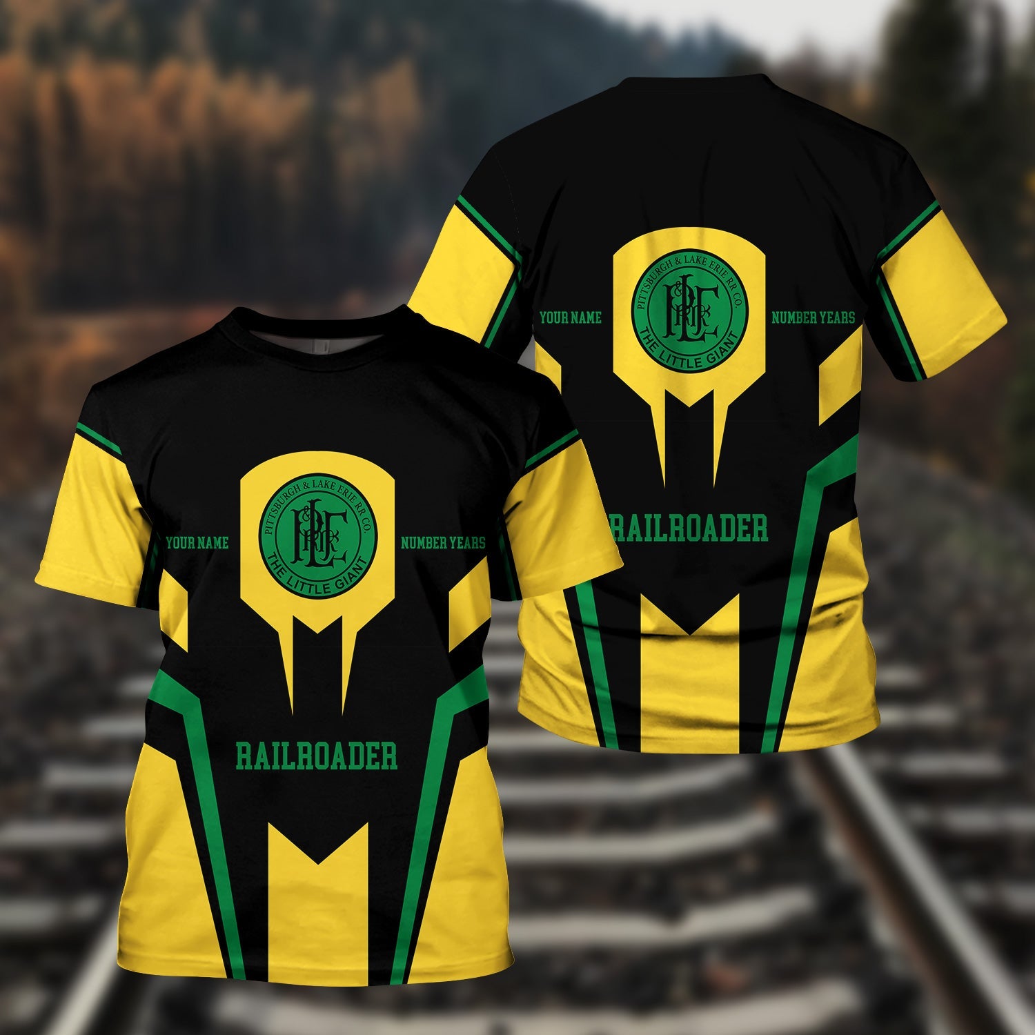 Railspirit Personalized Pittsburgh And Lake Erie Railroad T-Shirt Custom Year Railroader Shirt Gift Idea For Train Lover