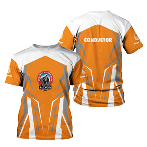 Railspirit Personalized Durango And Silverton Narrow Gauge Railroad T-Shirt Futuristic Design with Custom Job Train Shirt