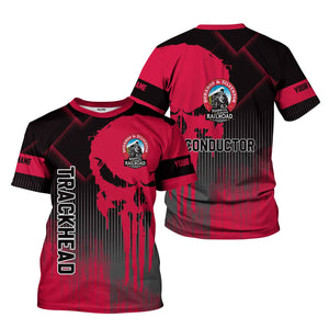 Railspirit Personalized Durango And Silverton Narrow Gauge Railroad T-Shirt Skull Design with Custom Job Train Shirt for Trackhead Crew