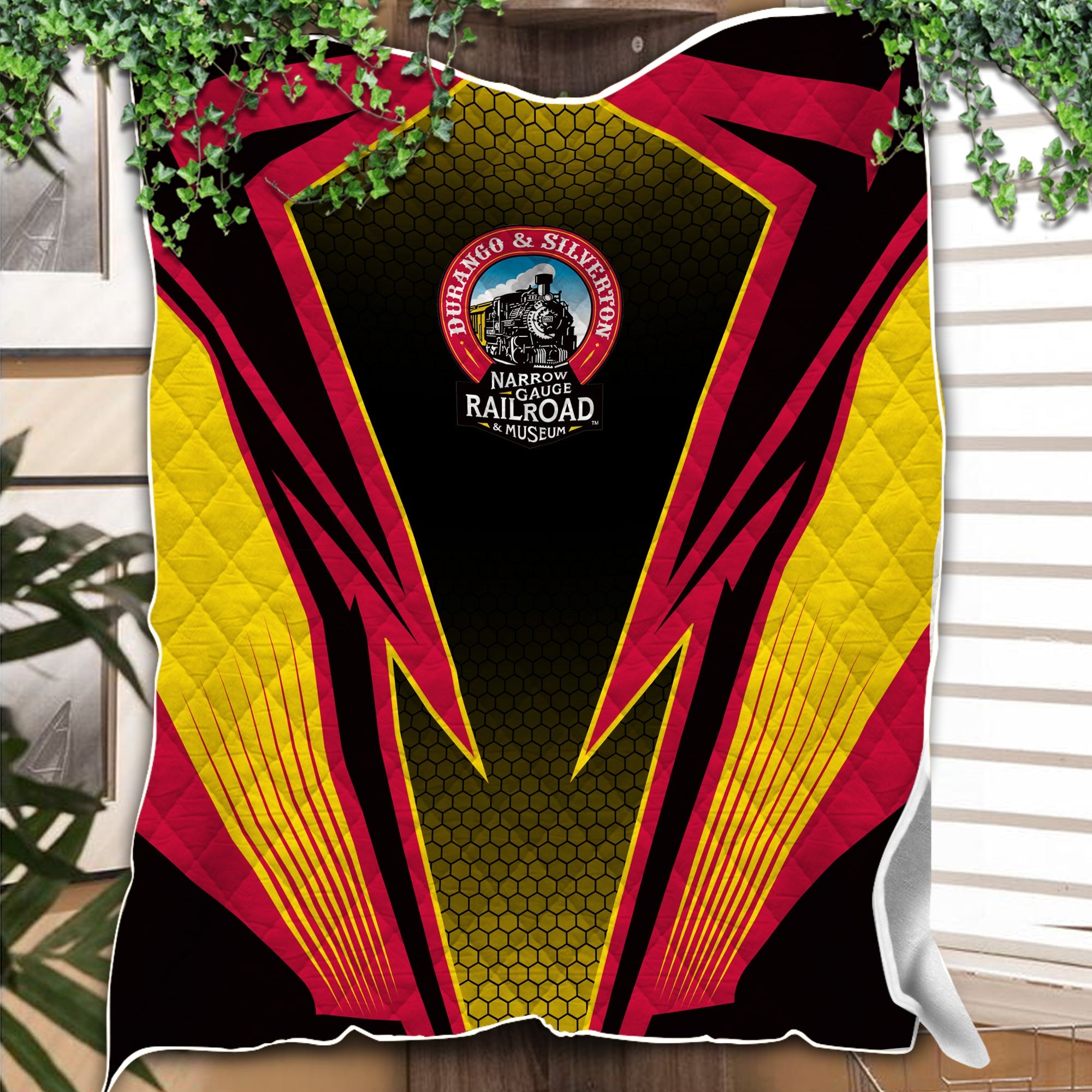 Railspirit Durango And Silverton Narrow Gauge Railroad Premium Quilts Lightning Graphic Style Premium Quilts Gift Idea For Train Lover