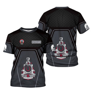 Railspirit Personalized Durango And Silverton Narrow Gauge Railroad T-Shirt Steam Locomotive Engine Graphic Train Shirt All Over Print