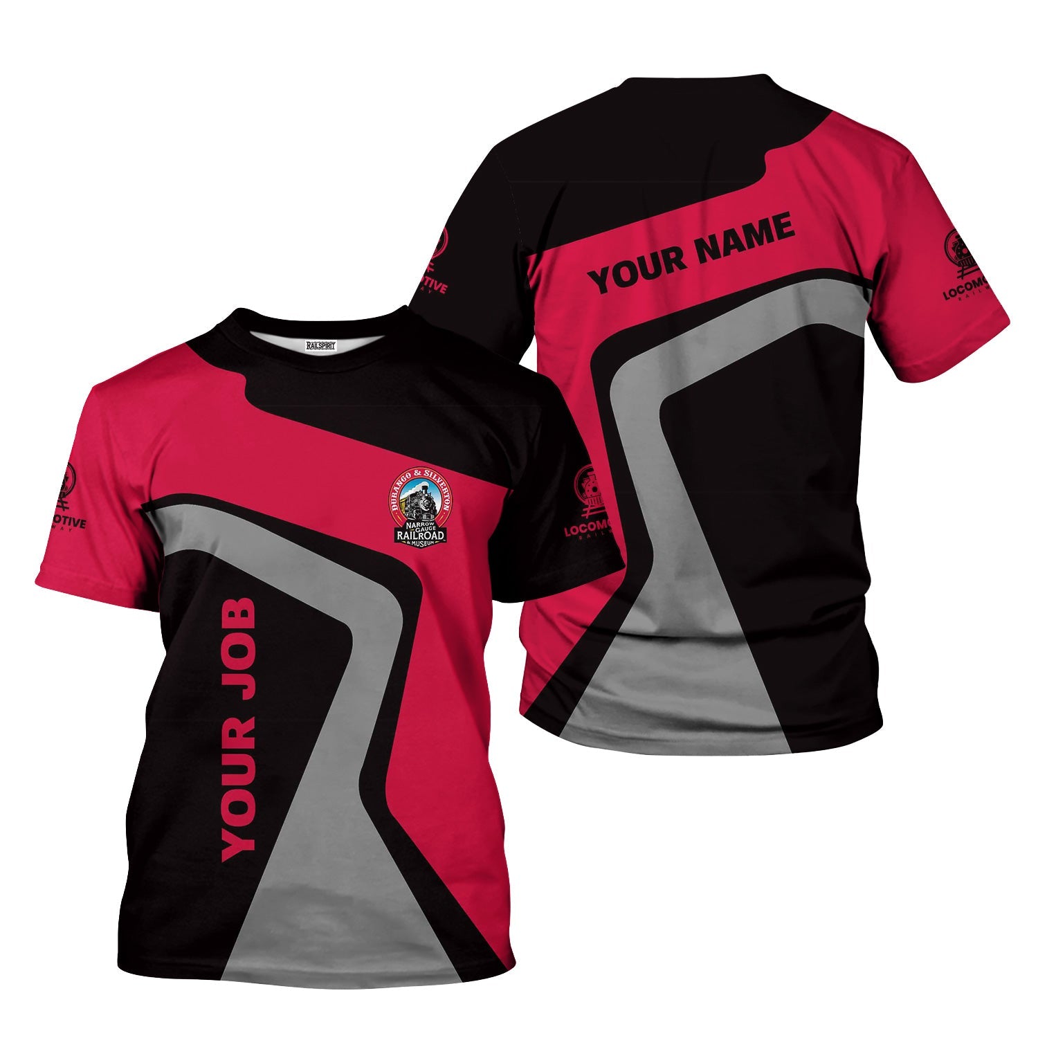 Railspirit Personalized Durango And Silverton Narrow Gauge Railroad T-Shirt Unique Design with Custom Job Position Train Shirt