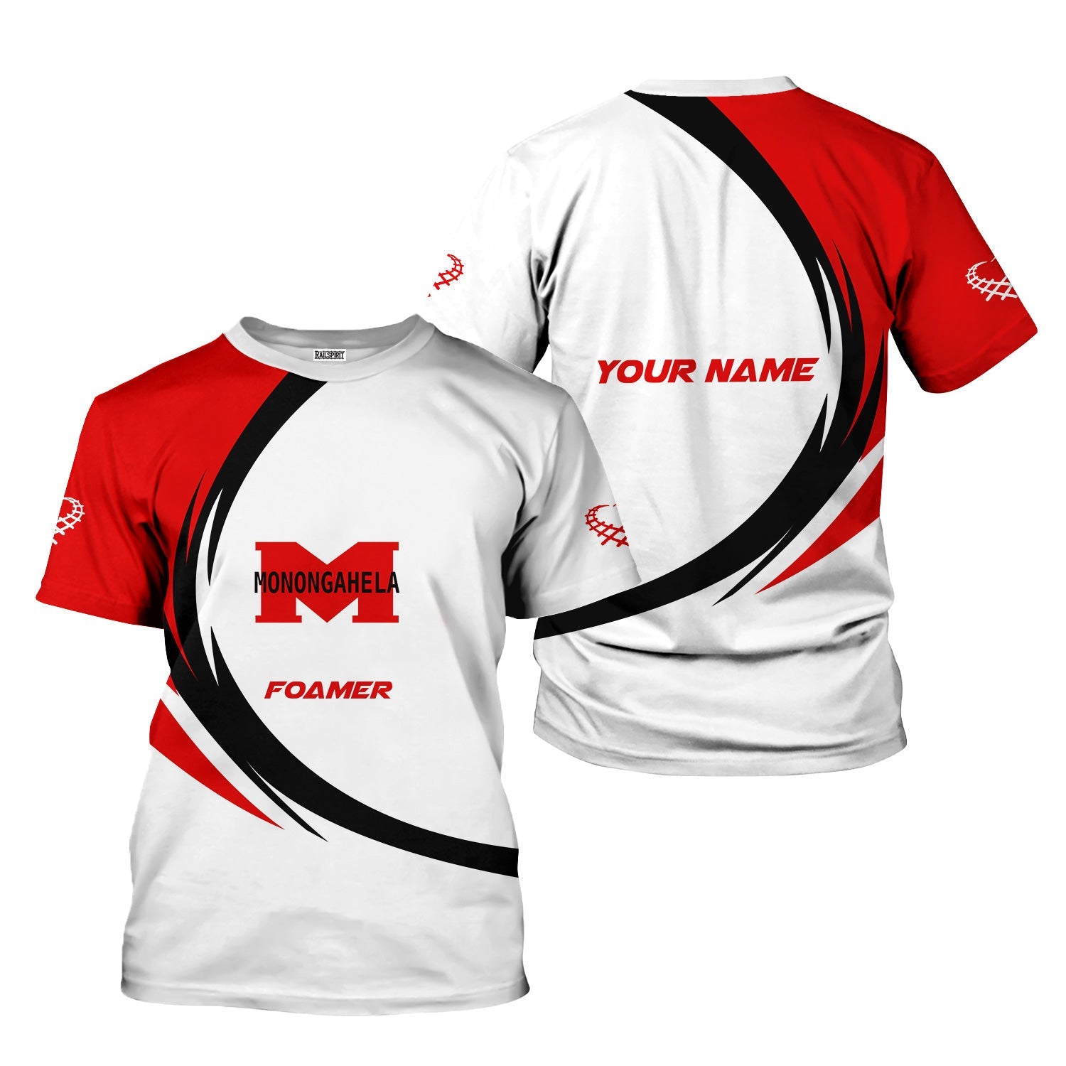 Railspirit Personalized Monongahela Railroad T-Shirt Unique Graphic Style Shirt For Train Enthusiasts