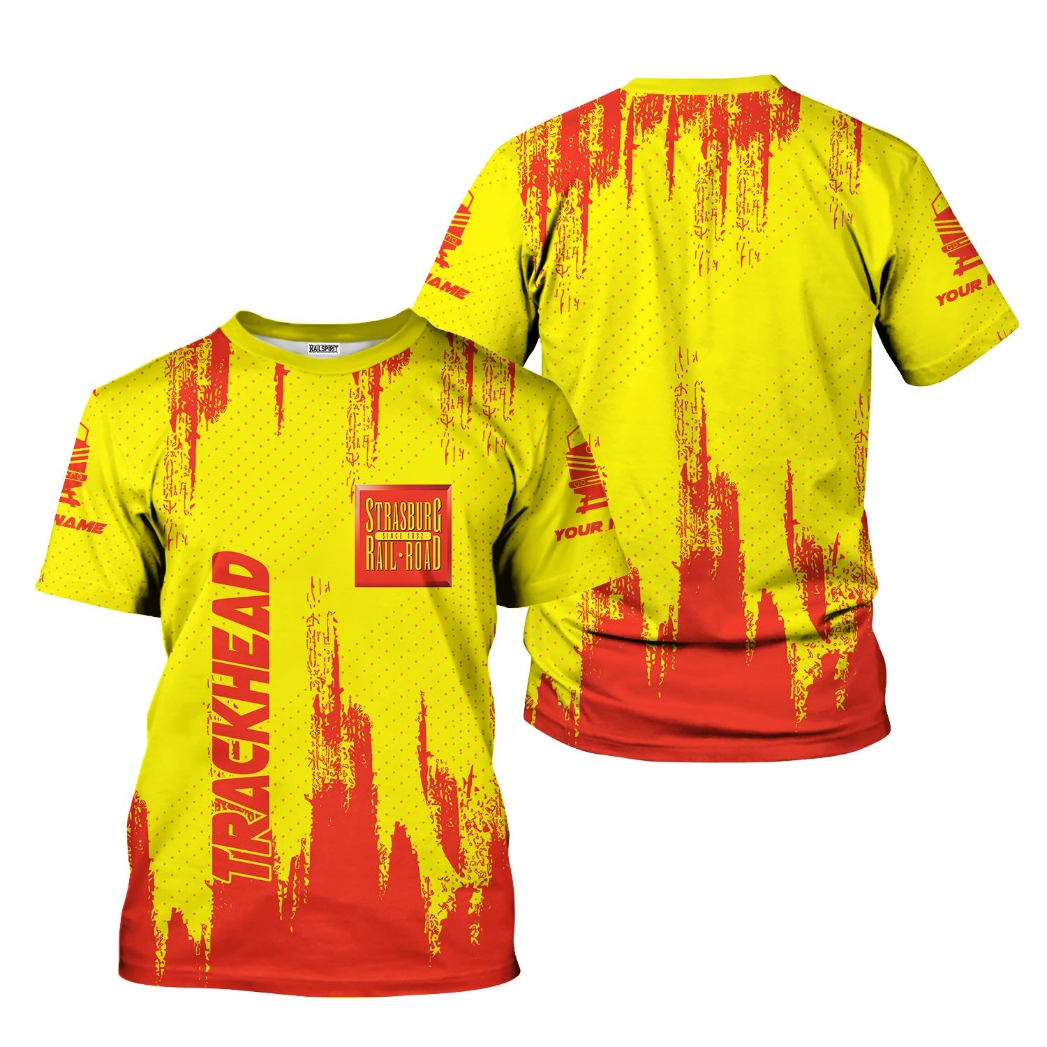 Railspirit Personalized Strasburg Railroad T-Shirt Paint Impact Design Train Shirt for Trackhead