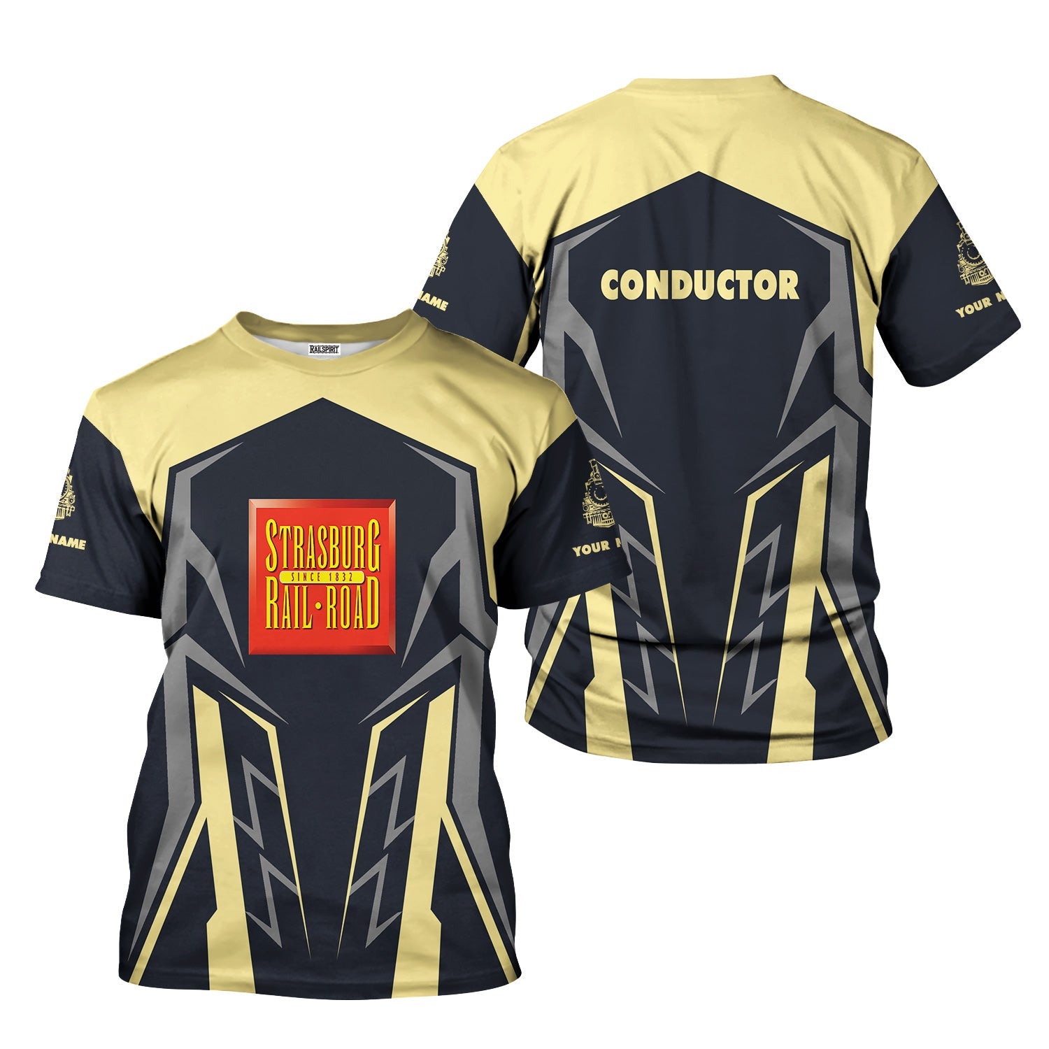 Railspirit Personalized Strasburg Railroad T-Shirt Futuristic Design with Custom Job Train Shirt