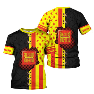 Railspirit Personalized Strasburg Railroad T-Shirt American Flag with Crack Effect Train Shirt