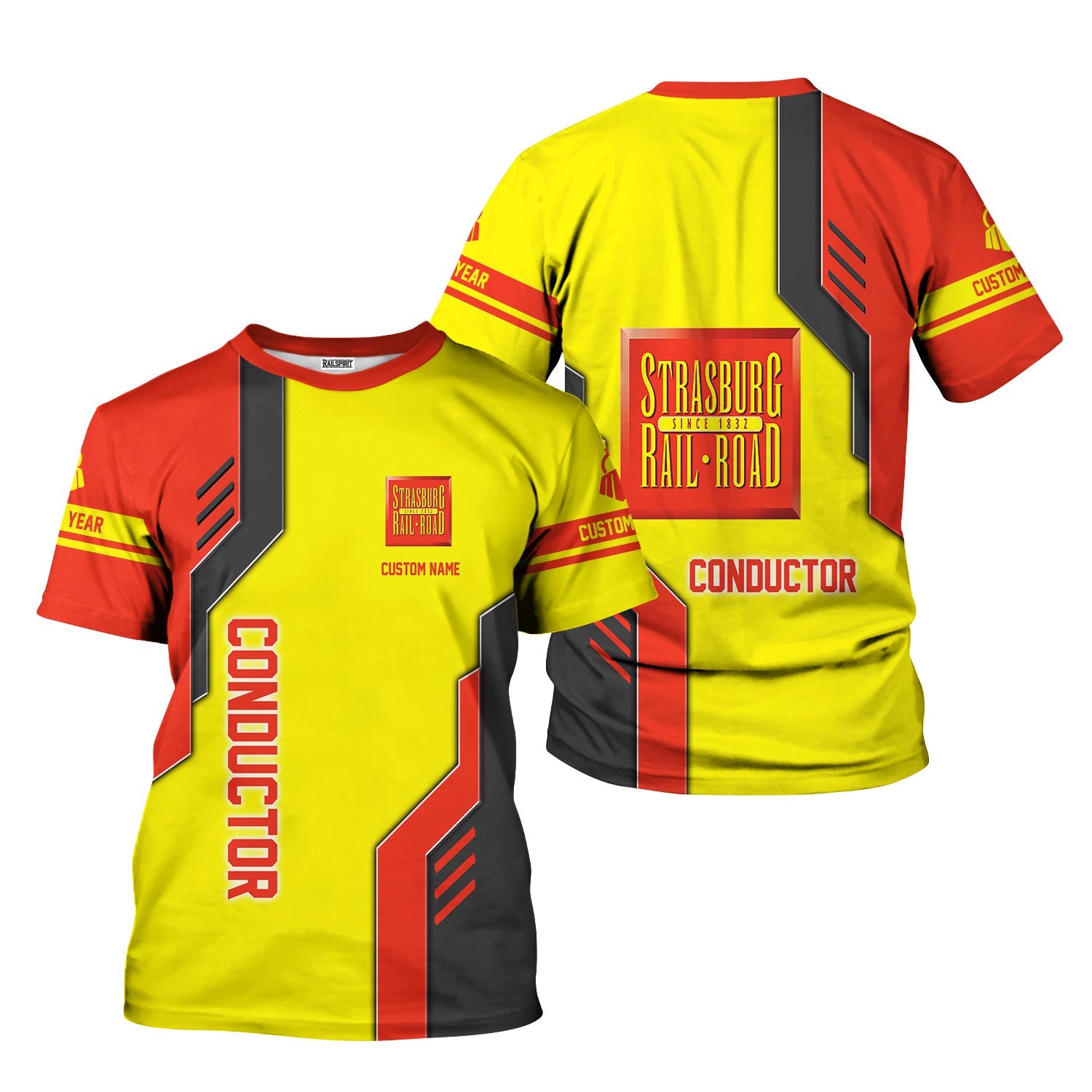 Railspirit Personalized Strasburg Railroad T-Shirt Unique Railway Style with Custom Job Train Shirt