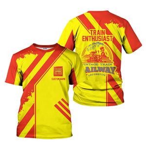 Railspirit Personalized Strasburg Railroad T-Shirt Locomotive Design Train Shirt for Train Enthusiast