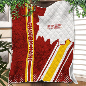 Railspirit Personalized New Hope Railroad Premium Quilts Vintage All Over Printed Premium Quilts