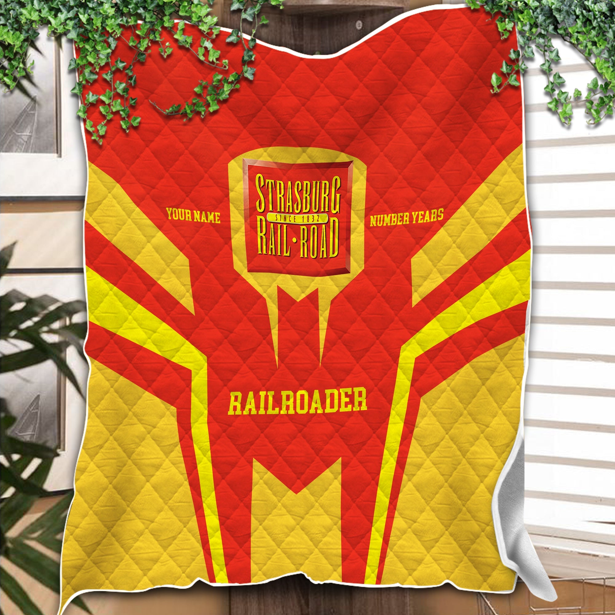 Railspirit Personalized Strasburg Railroad Premium Quilts Custom Year Railroader Gift Idea For Train Lover