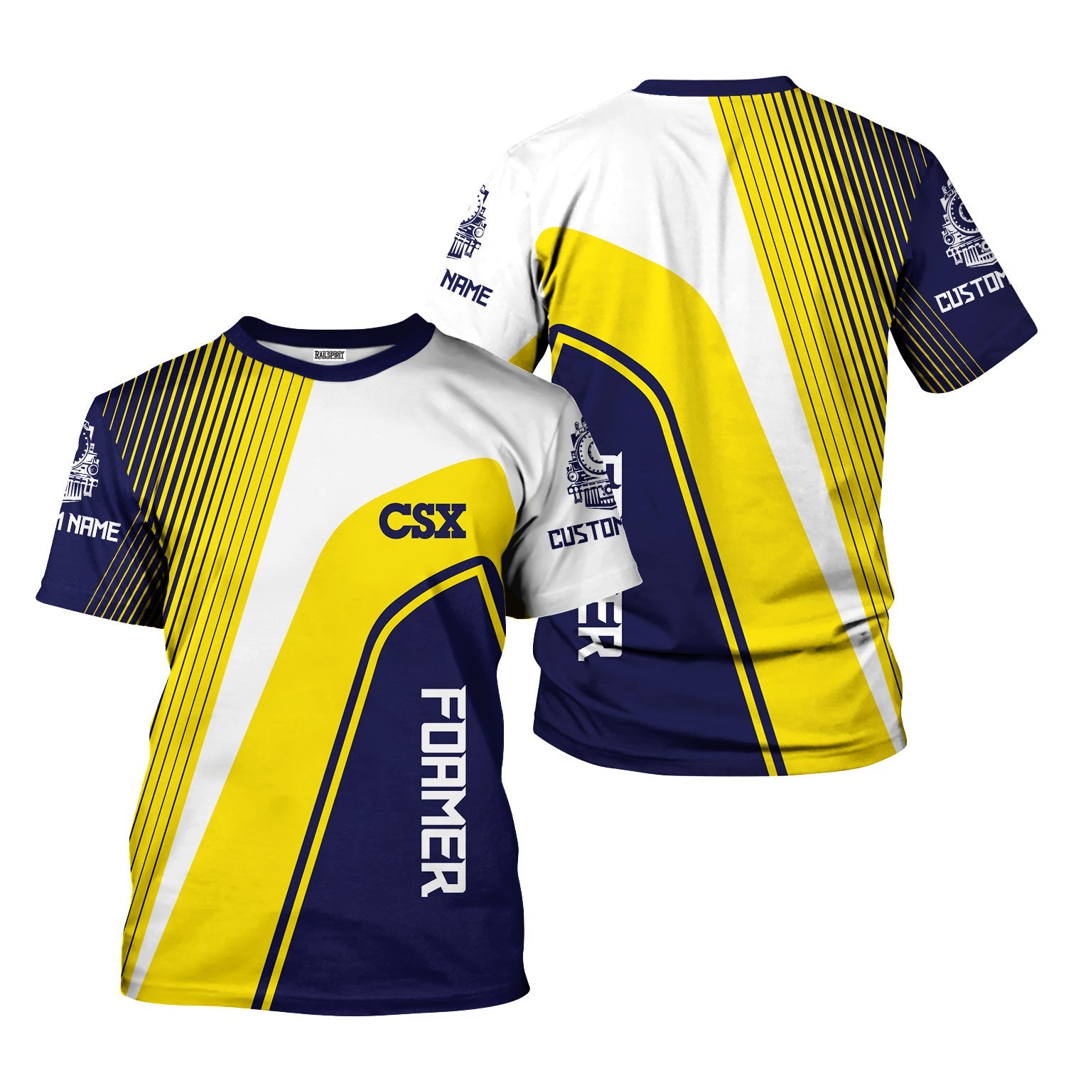 Railspirit Personalized CSX Transportation Railroad T-Shirt Vibrant Striking Style Shirt For Rail Enthusiasts