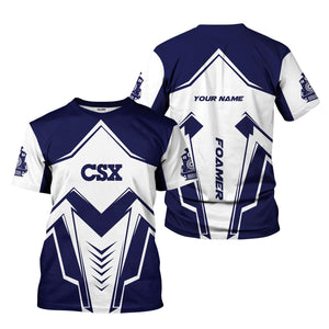 Railspirit Personalized CSX Transportation Railroad T-Shirt Railway Trainspotter Style Shirt Gift Idea For Foamers