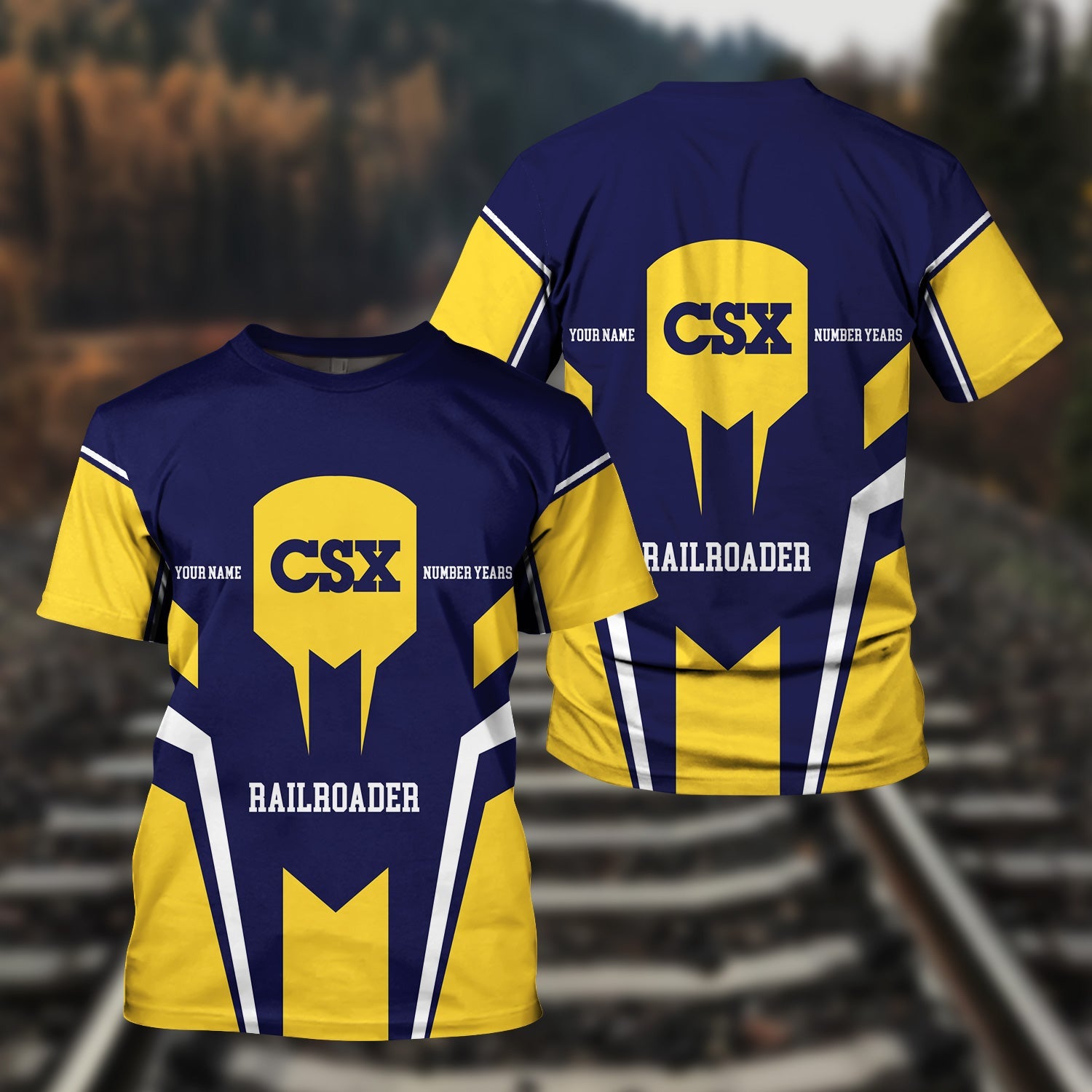 Railspirit Personalized CSX Transportation Railroad T-Shirt Custom Year Railroader Shirt Gift Idea For Train Lover