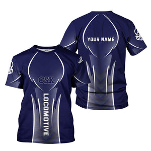 Railspirit Personalized CSX Transportation Railroad T-Shirt Striking Line Style Train Shirt For Locomotive Lovers