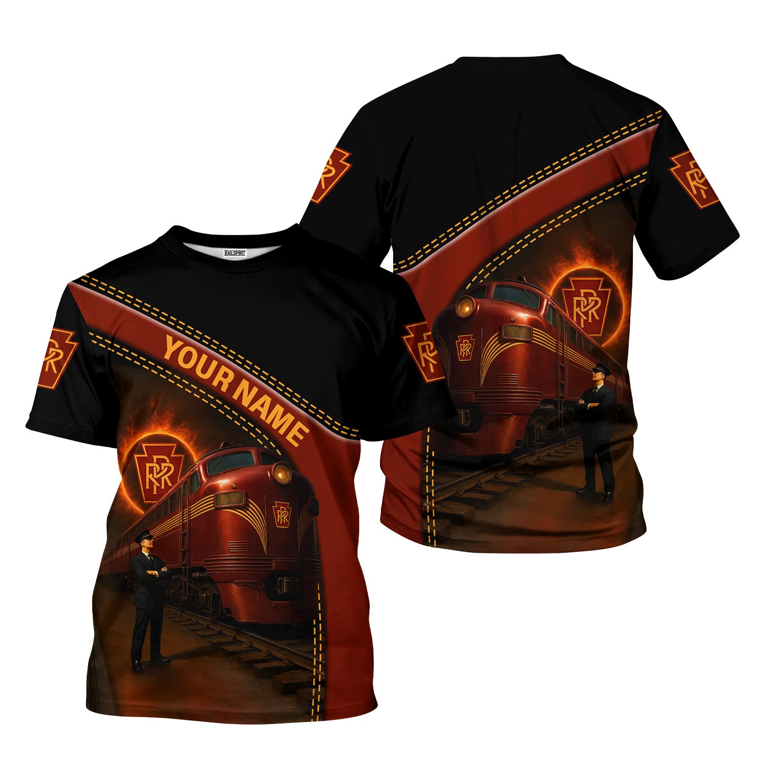 Railspirit Personalized Pennsylvania Railroad T-Shirt with Custom Job Position Train Shirt