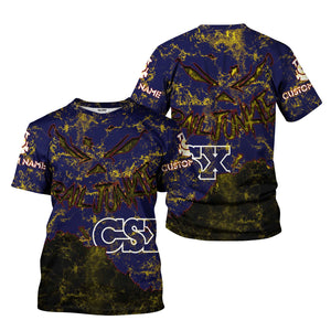 Railspirit Personalized CSX Transportation Railroad T-Shirt Torn Graphic Style Train Shirt For Rail Junkie