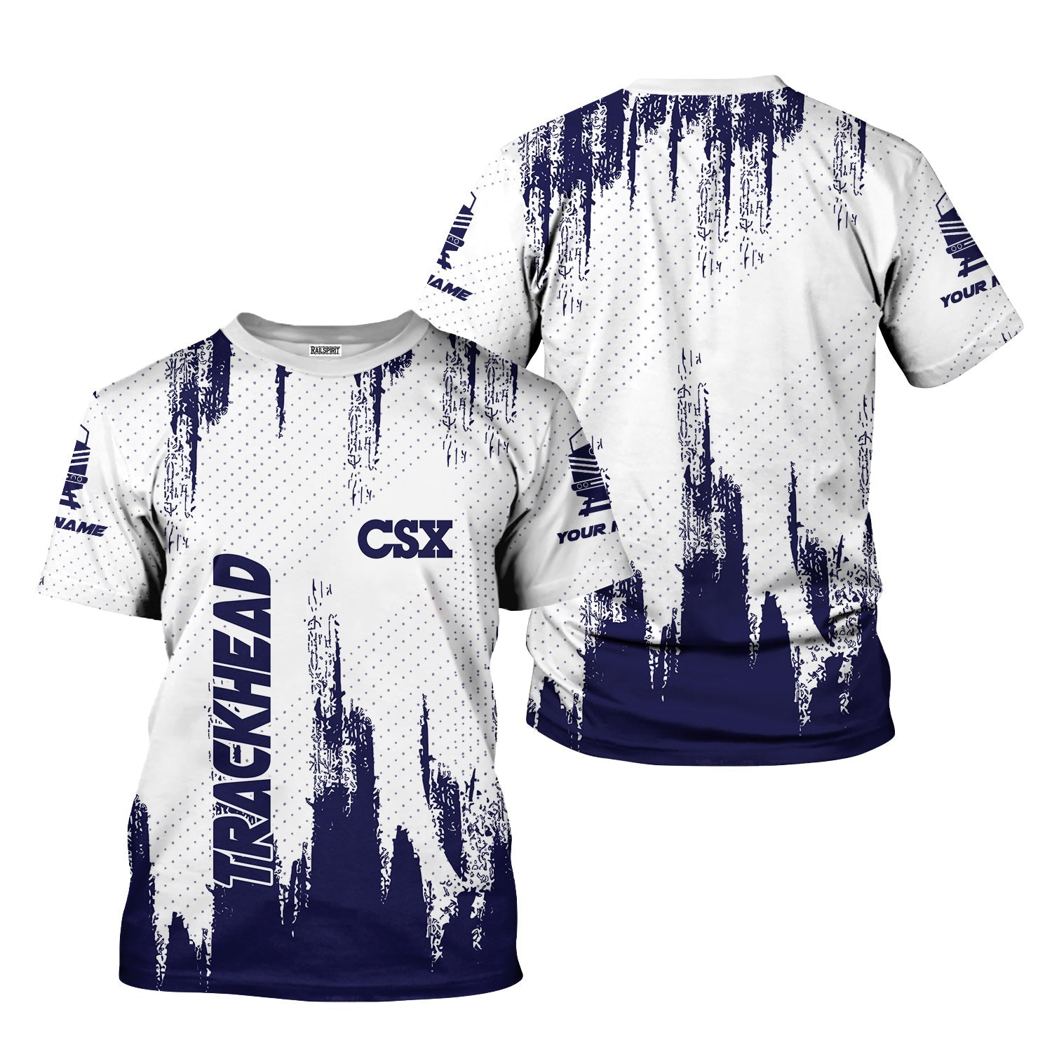 Railspirit Personalized CSX Transportation Railroad T-Shirt Paint Impact Design Train Shirt for Trackhead