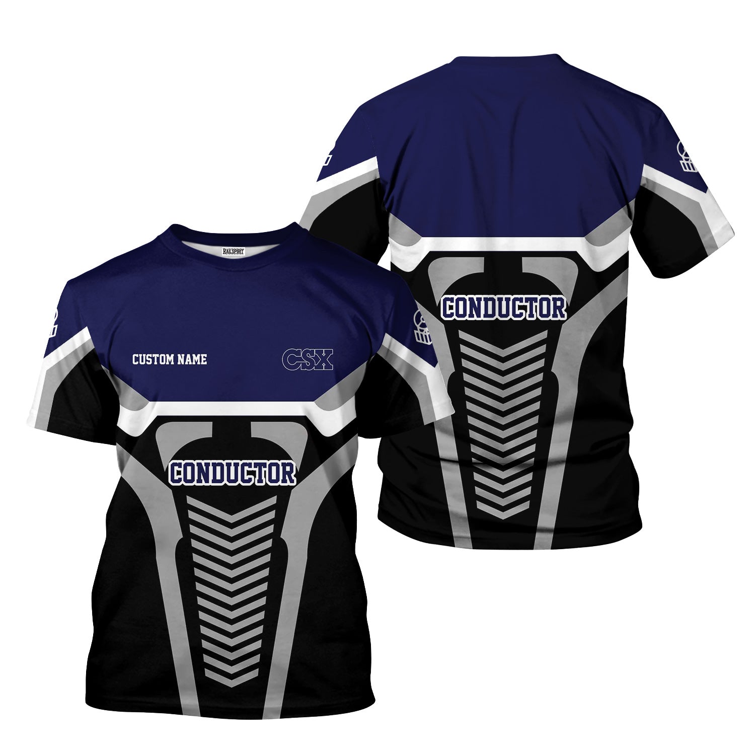 Railspirit Personalized CSX Transportation Railroad T-Shirt Track-Inspired with Custom Job Position Train Shirt