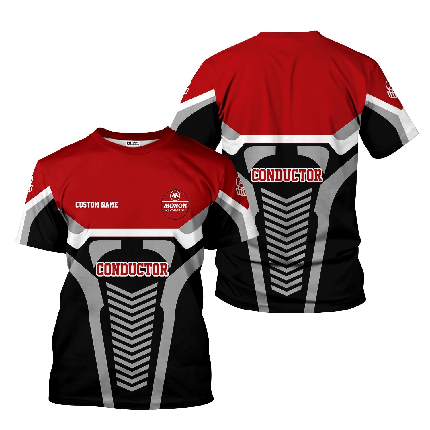 Railspirit Personalized Monon Railroad T-Shirt Track-Inspired with Custom Job Position Train Shirt