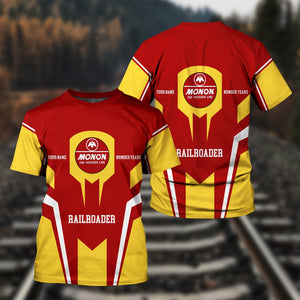 Railspirit Personalized Monon Railroad T-Shirt Custom Year Railroader Shirt Gift Idea For Train Lover