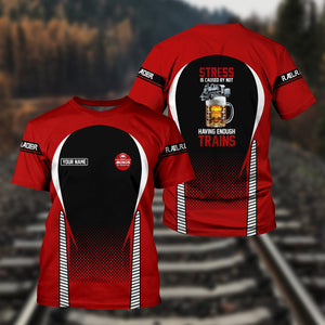 Railspirit Personalized Monon Railroad T Shirt Stress Is Caused By Not Having Enough Trains Shirt All Over Print