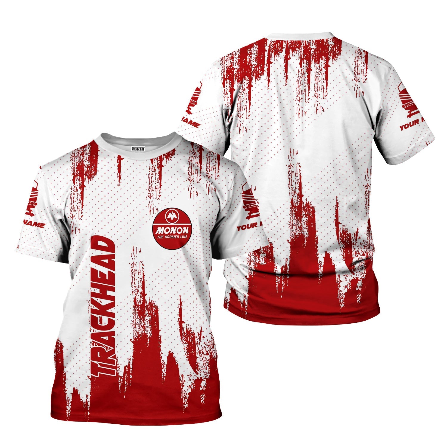 Railspirit Personalized Monon Railroad T-Shirt Paint Impact Design Train Shirt for Trackhead