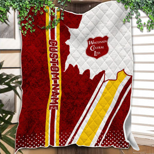 Railspirit Personalized Wisconsin Central Ltd Railroad Premium Quilts Vintage All Over Printed Premium Quilts