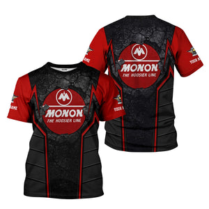 Railspirit Personalized Monon Railroad T-Shirt Cracked Metal Design Train Shirt for Rail Enthusiasts