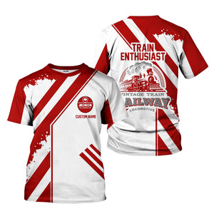 Railspirit Personalized Monon Railroad T-Shirt Locomotive Design Train Shirt for Train Enthusiast