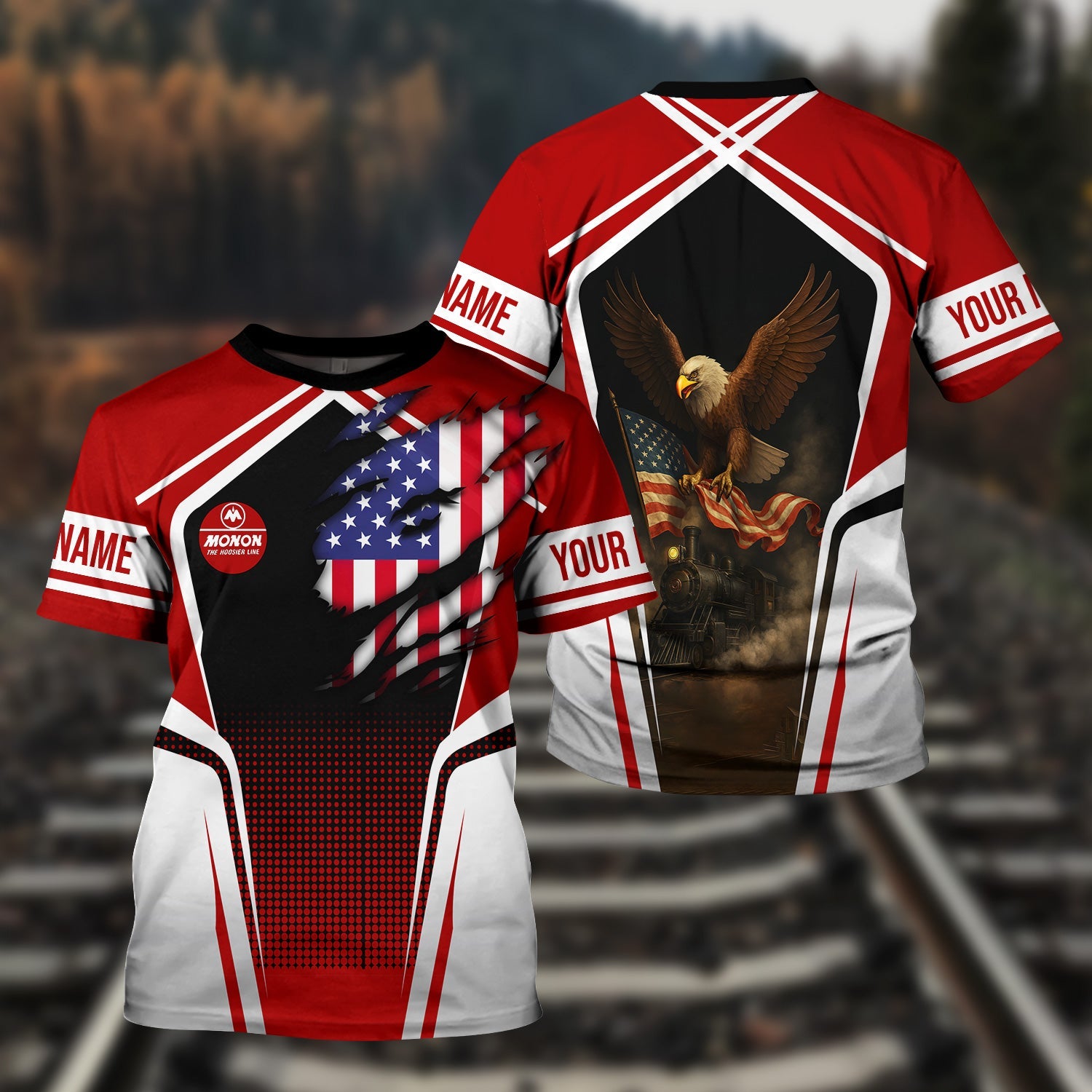 Railspirit Personalized Monon Railroad T Shirt American Eagle Vintage Train Shirt