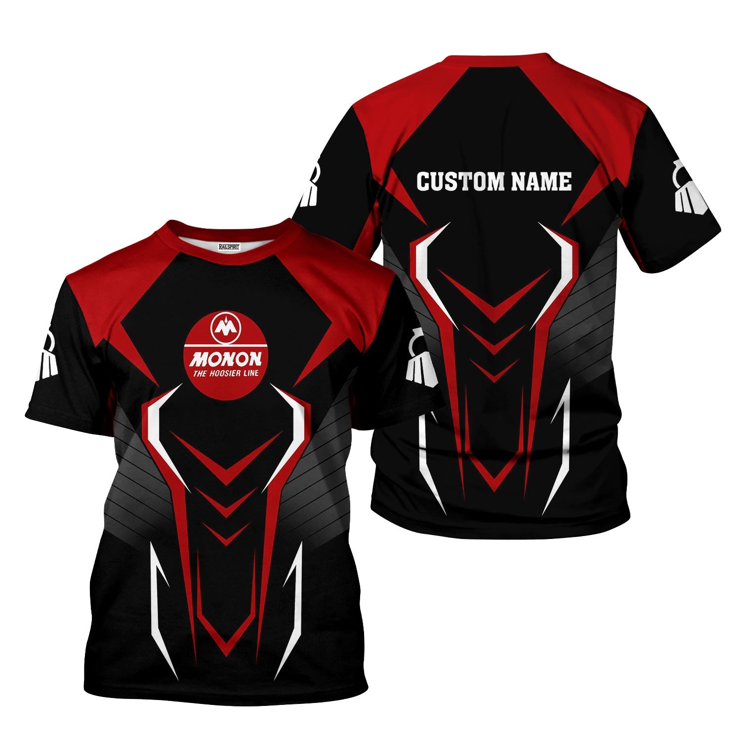 Railspirit Personalized Monon Railroad T-Shirt Dynamic Design Style Perfect Shirt for Train Enthusiasts