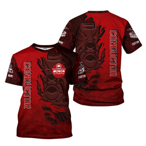 Railspirit Personalized Monon Railroad T-Shirt Blazing Style with Custom Position Train Shirt