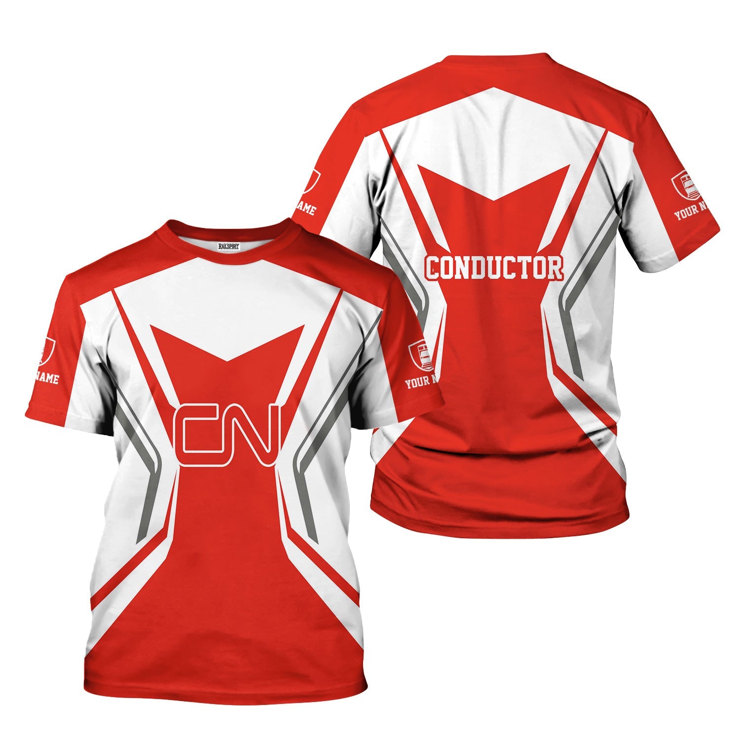 Railspirit Personalized Canadian National Railroad T-Shirt Unique Style with Custom Job Train Shirt