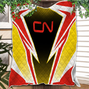 Railspirit Canadian National Railroad Premium Quilts Lightning Graphic Style Premium Quilts Gift Idea For Train Lover