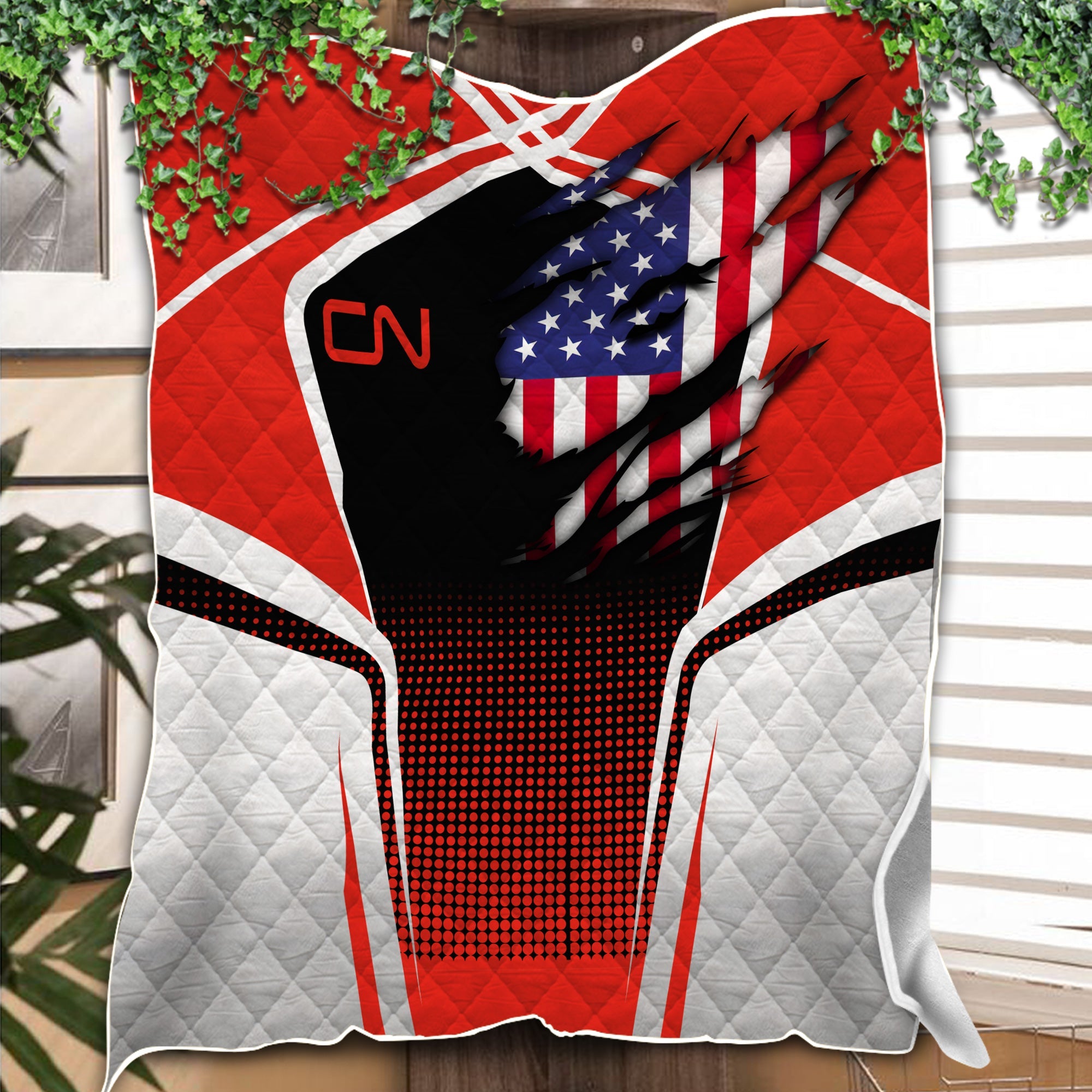 Railspirit Personalized Canadian National Railroad Premium Quilts American Vintage All Over Printed Premium Quilts